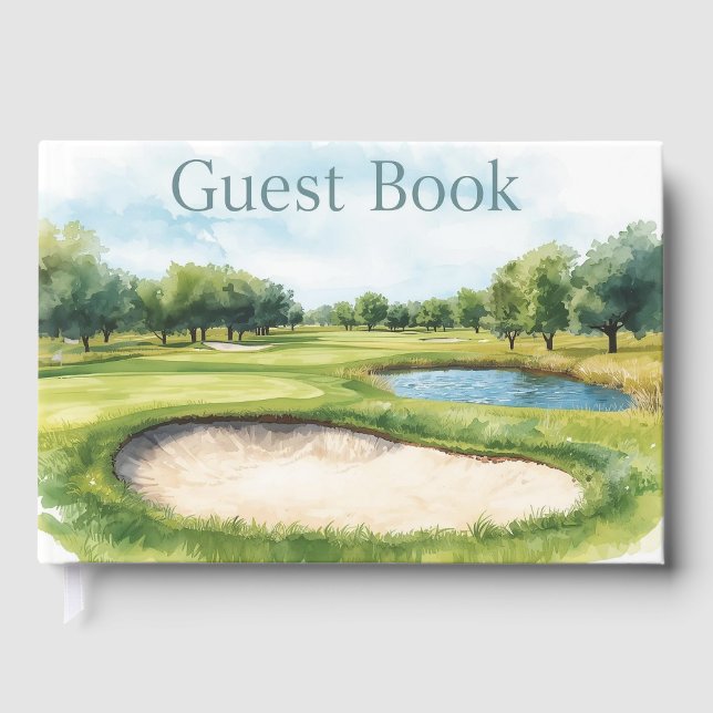 Livre D'or Aquarelle du terrain de golf (Recto)