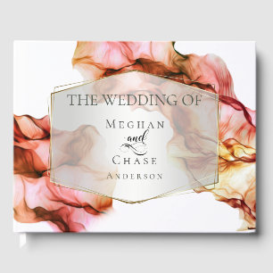 Livre D'or Aquarelle Encre Abstraite Couleurs d'automne