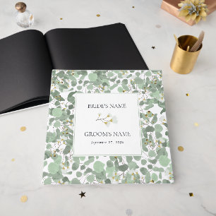 Livre D'or Aquarelle Eucalyptus Verdure Itinéraire Mariage