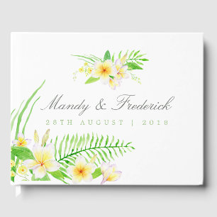 Livre D'or Aquarelle exotique Frangipanis Mariage
