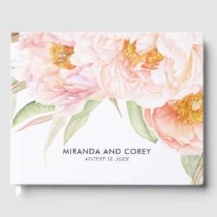 Livre D'or Aquarelle Florale Pink Peonies
