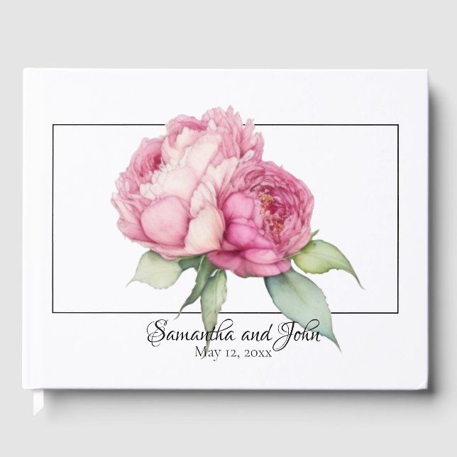 Livre D'or Aquarelle florale rose pis rose roses roses (Recto)