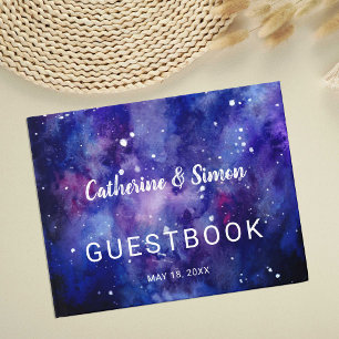 Livre D'or Aquarelle Galaxy Lettres à la main nuit étoilée