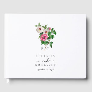 Livre D'or Aquarelle Hibiscus Tropical Mariage d'été