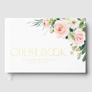 Livre D'or Aquarelle Jolie Fleurs de Jardin Mariage de printe