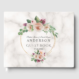 Livre D'or Aquarelle luxuriante Branches d'olive Mariage de c