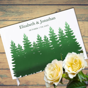 Livre D'or Aquarelle Mariage des pins de bois