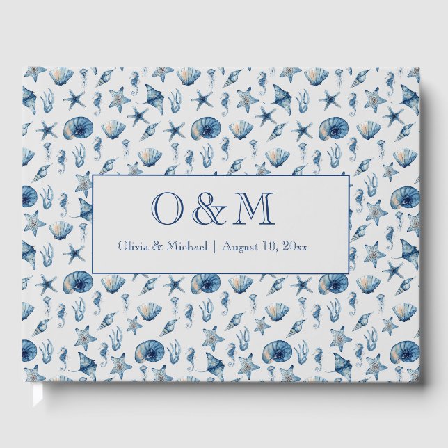 Livre D'or Aquarelle motif sous-marin (Recto)