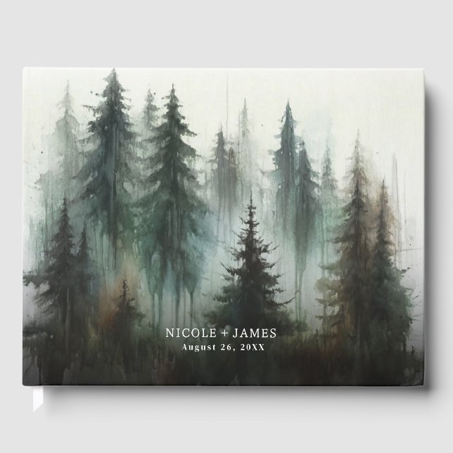 Livre D'or Aquarelle Oears Rustic Wilderness Mariage (Recto)