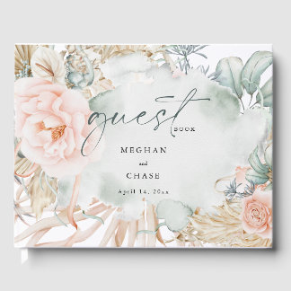 Livre D'or Aquarelle Rose de corail Floral