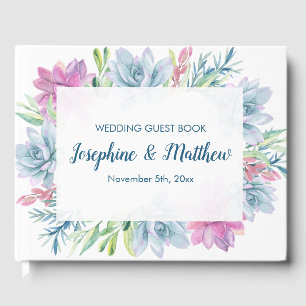 Livre D'or Aquarelle Succulents Mariage