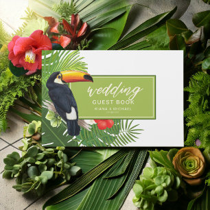 Livre D'or Aquarelle Tropical avec Mariage Toucan Green ID577