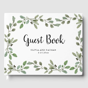 Livre D'or Aquarelle verte Mariage