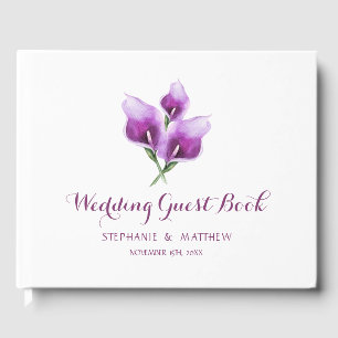 Livre D'or Aquarelle violet Calla Lily Mariage Floral