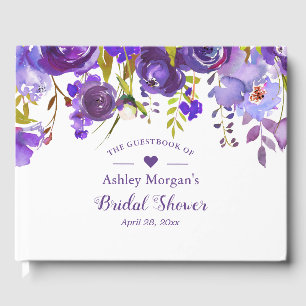 Livre D'or Aquarelle violette violet Fête des mariées florale