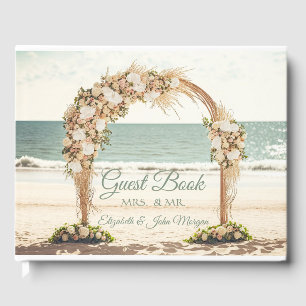 Livre D'or Arbre de mariage de plage avec roses