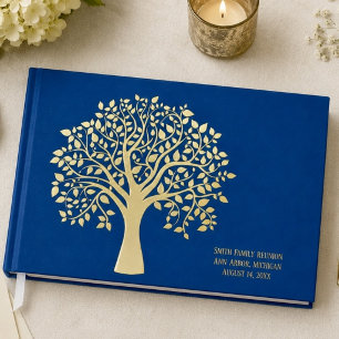 Livre D'or Arbre de Vie en Or Personnalisé pour Réunion de Fa
