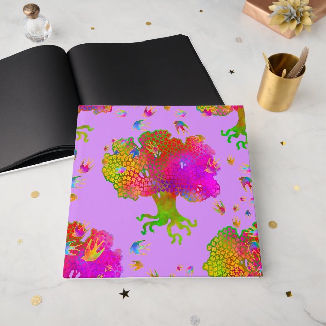 Livre D'or Arbre Oiseaux Evensong (Recto ouvert)