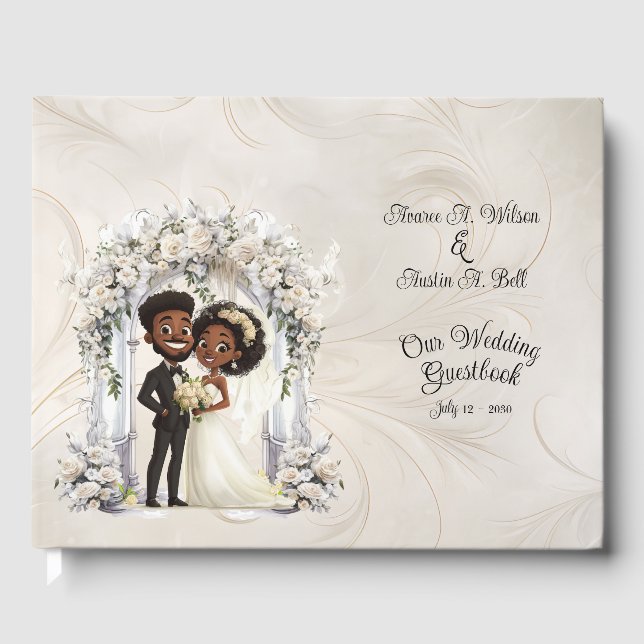 Livre D'or Arc Mariage Whimsical Dark Skin Bride Groom (Recto)