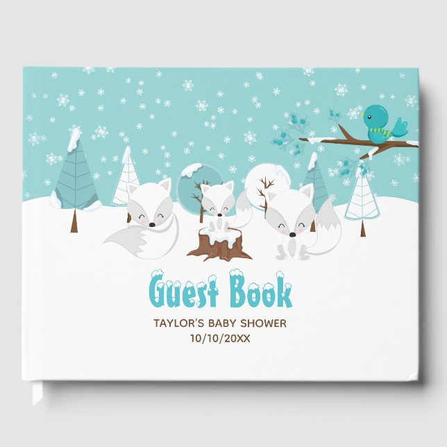 Livre D'or Arctic Fox Winter Wonderland Baby shower (Recto)