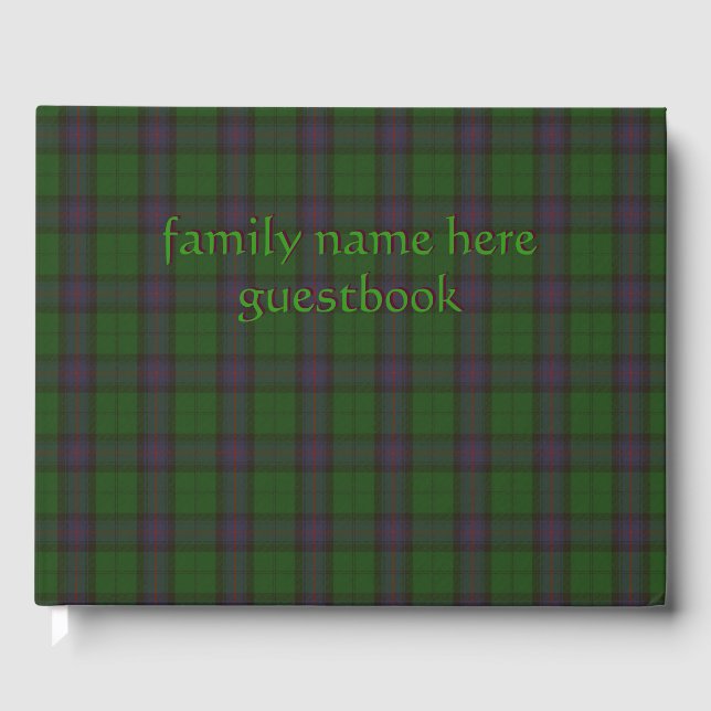 Livre D'or Armstrong Official Clan Tartan avec nom de famille (Recto)