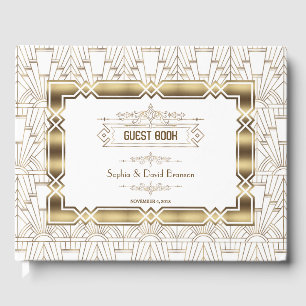 Livre D'or Art déco blanc Great Gatsby 1920 Style Mariage