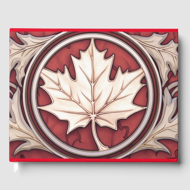 Livre D'or Art Déco Feuille d'érable de style canadien (Recto)