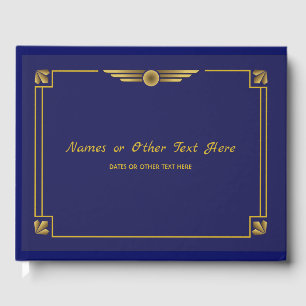 Livre D'or Art Déco Gatsby Or et Bleu Nuit