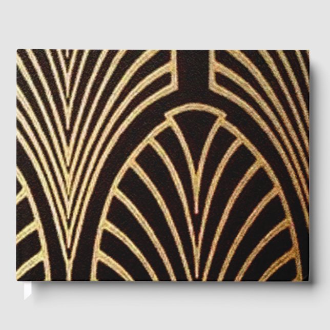 Livre D'or Art nouveau, art déco, ventilateur motif, bronze,  (Recto)