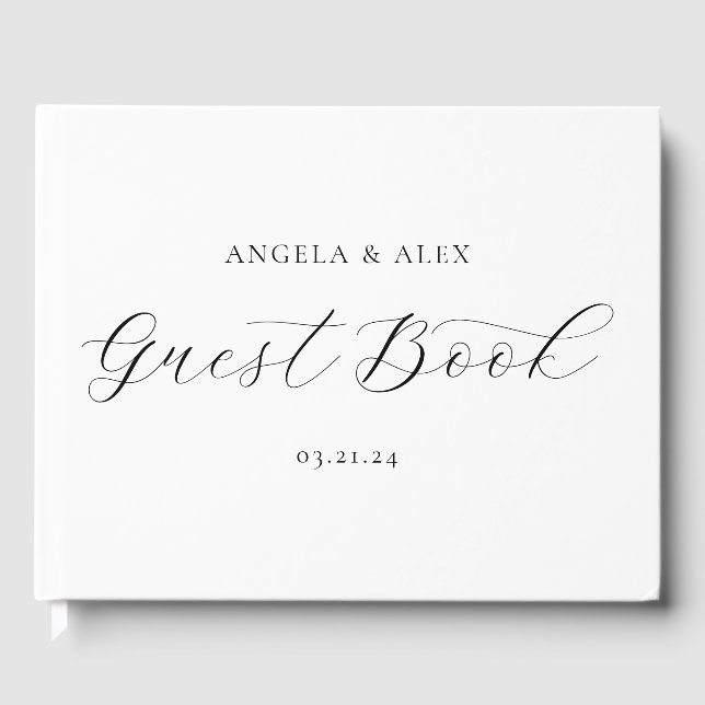 Livre D'or Assez Élégant Mariage Script Swash (Recto)