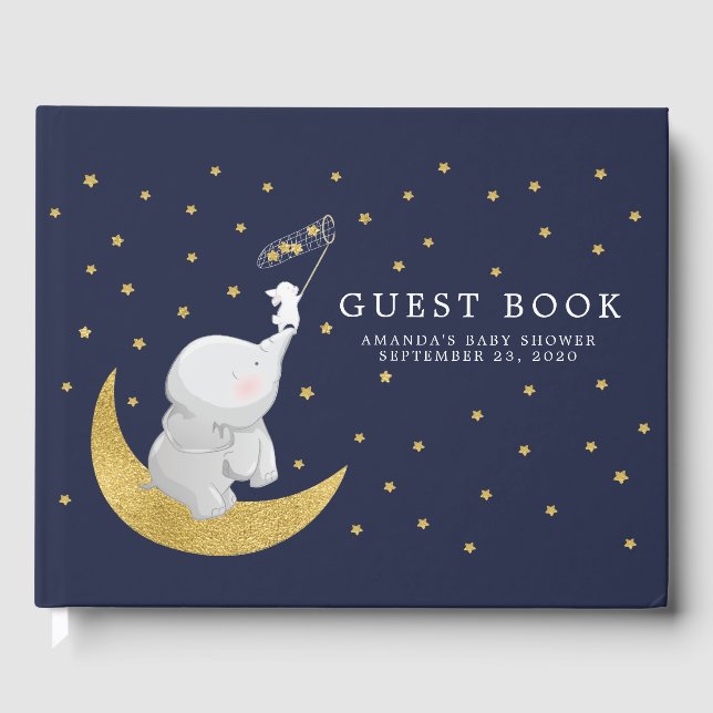 Livre D'or Attrapez Un Baby shower Etoile Bunny Elephant (Recto)