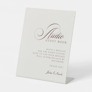Livre d'or audio de mariage, panneau classique ivo