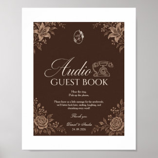 Livre d'or audio de mariage panneau de téléphone