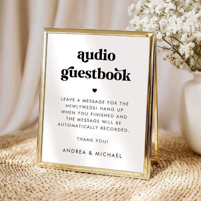 Livre d'or audio typographie rétro mariage (Créateur téléchargé)