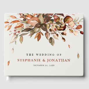 Livre D'or Automne Feuilles Russe Pays Boho Mariage
