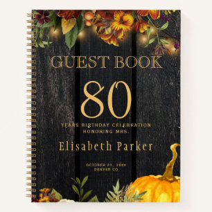 Livre d'or automne floral rustique 80 ans