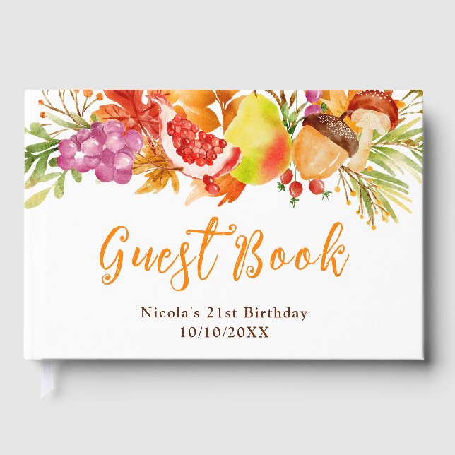 Livre D'or Autumn Fall Harvest Birthday (Recto)