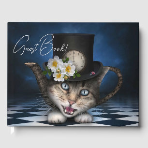 Livre D'or Awesome Mad Hatter Teapot Chat Conception Whimsica