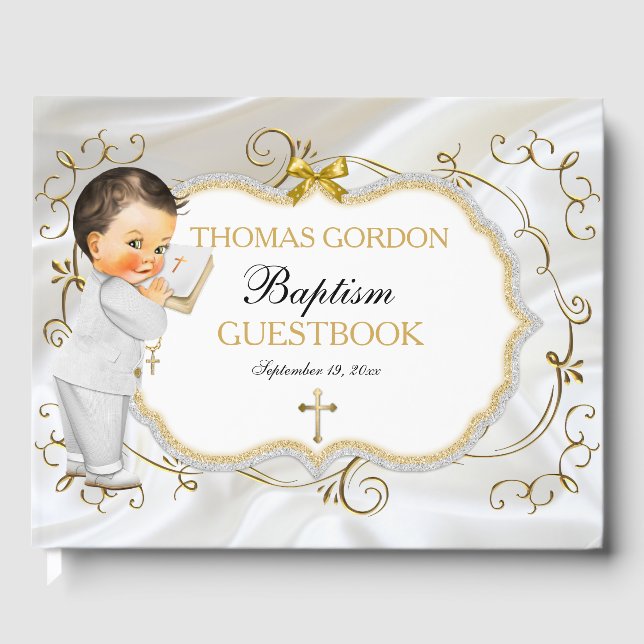 Livre D'or Baby Boy Baptism Christening Gold Cross (Recto)