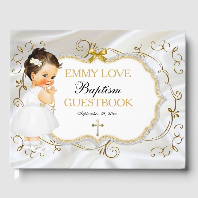 Livre D'or Baby Girl Baptism Christening Gold Cross (Recto)