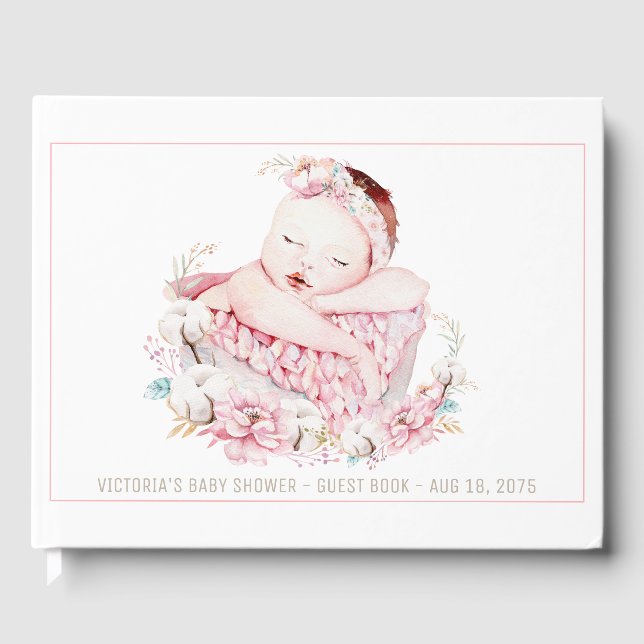 Livre D'or Baby Girl Guest Books (Recto)