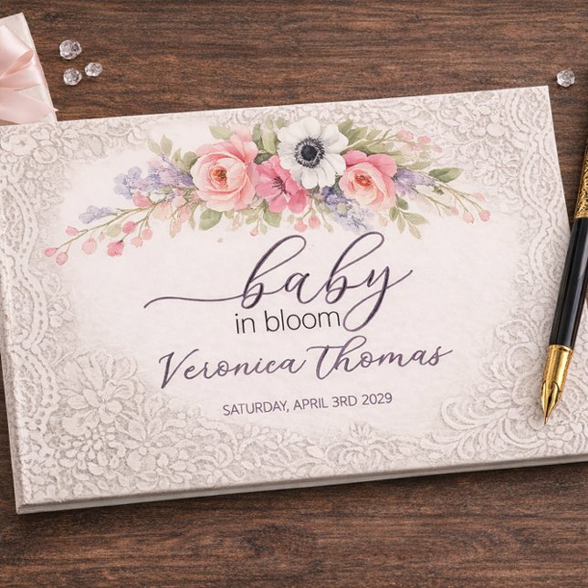 Livre D'or Baby in Bloom Sweet Floral Baby Shower (Créateur téléchargé)