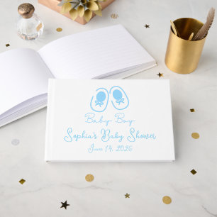 Livre D'or Baby Shower Baby Boy Blue Shoes