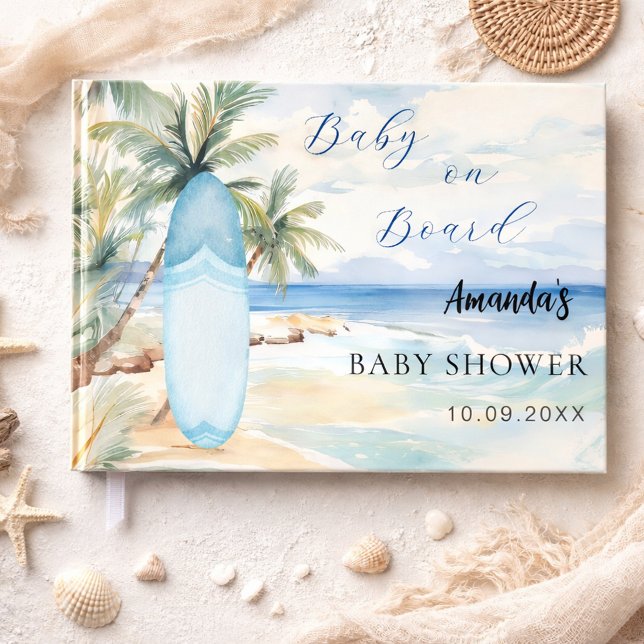 Livre D'or Baby shower bébé à bord de la planche de surf (Créateur téléchargé)