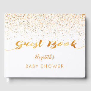 Livre D'or Baby shower blanc confetti saupoudré d'or