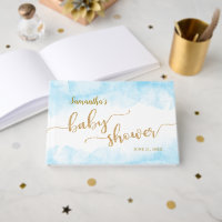 Baby shower bleu aquarelle et Parties scintillant