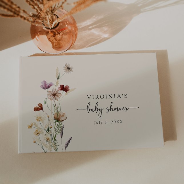 Livre D'or Baby shower Boho (Boho Wildflower Baby Shower Guest Book by Painted Paperie
)