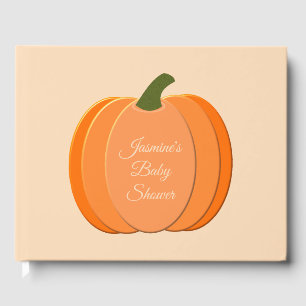 Livre D'or Baby shower Citrouille neutre genre mignon Orange