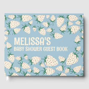Livre D'or Baby shower CUSTOM D'Aiguille Fraise Blanche