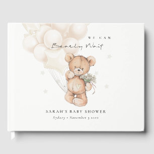 Livre D'or Baby shower de ballon d'ours d'attente à l'ivoire